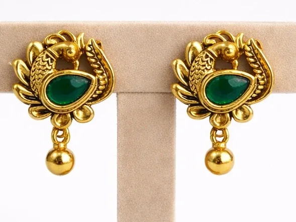 Antique Peacock Studs 097